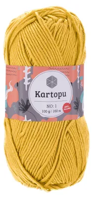 100g Strickwolle Kartopu NO:1 Polyacryl-Strickgarn Anti Pilling Effekt Oeko-Tex zertifiziert Wolle sonnengelb
