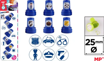 Produktbild von MP-Stempel für Kinder, Polizei, Blisterpackung mit 6 Stück