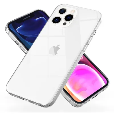 Produktbild von NALIA Klares Kratzfeste Hülle für iPhone 13 Pro Max, Transparent Anti-Gelb Stoßfest Harte Rückseite & Silikon Rahmen