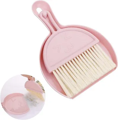 Immagine prodotto di Set di mini spolverini per tavolo e cucina, ideali per briciole e polvere, con setole morbide e facili da trasportare (colore rosa)