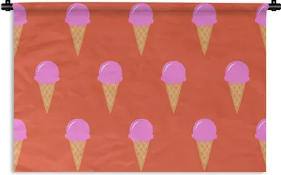 Produktbild von MuchoWow® Wandteppich Wandbehang Eis - Muster - Rosa - Rot 120x80 cm Tapisserie Dekoration Wandtuch - Wanddekorationen - Wandtücher