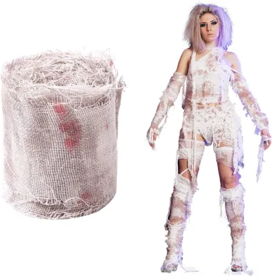 Halloween-Mumienbandage 10 m x 8 cm, blutig, realistisch, für Deko & Kostüm