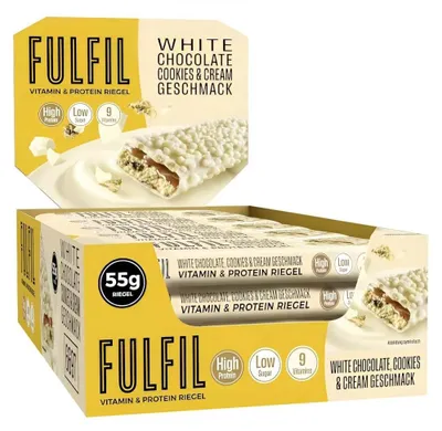 Produktbild von Fulfil Vitamin & Protein Bar – 15 x 55g-Riegel White Chocolate Cookies & Cream