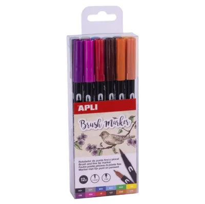 Immagine prodotto di Marcatore Apli 12 colori BRUSH DUO