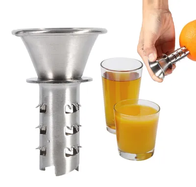 Image de Extracteur de jus manuel en acier inoxydable pour oranges, citrons et citrons verts. Outil de cuisine pour presser les fruits à la main