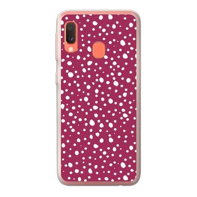 Produktbild von MuchoWow® Handyhülle Schutzhülle Hülle für Samsung Galaxy A20e Tupfen - Rot - Weiß Silikon Softcase Handy Hülle - Abdeckung