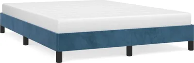 Produktbild von vidaXL Bettgestell ohne Matratze Dunkelblau 140x190 cm Samt
