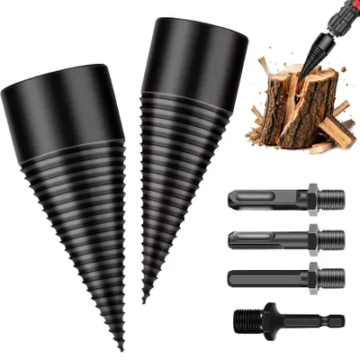 Produktbild von Houtsplijter mit Bohrkegel, 42 mm + 32 mm, 4 Handgriffe, für präzises Holzspalten