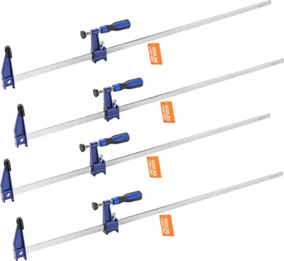 Image de Pince-barre VEVOR pour le travail du bois 4 pièces ouverture 914 mm, pince F verrouillable avec limite de charge 272 kg, profondeur 63,5 mm, fonte & acier au carbone, facile à utiliser, travail du métal