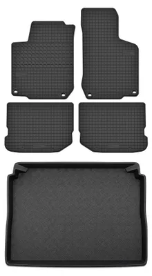 Zdjęcie produktu dla Dywaniki gumowe + mata bagażnika do Volkswagen New Beetle 1999-2020 (hatchback, standardowy bagażnik) – czarne, dopasowane – Wielganizator