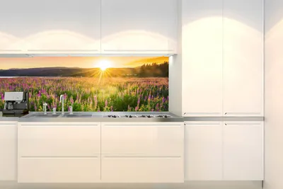 Produktbild von Küchenrückwand Folie Selbstklebend SONNENUNTERGANG FIELD 180 x 60 cm - Klebefolie - Dekofolie
