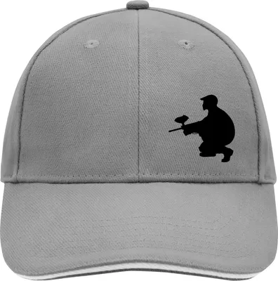 Produktbild von Huuraa Cappy Mütze Paintball Silhouette Dark Grey/White Baumwolle 6-Panel Kappe Geschenkidee