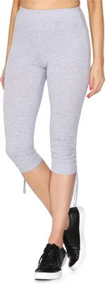 Image de Merry Style Femme Pantalon 3/4 loisirs avec fronces Pantalon Capri Pantalon de sport en coton MS10-380 (Mélange, XL)
