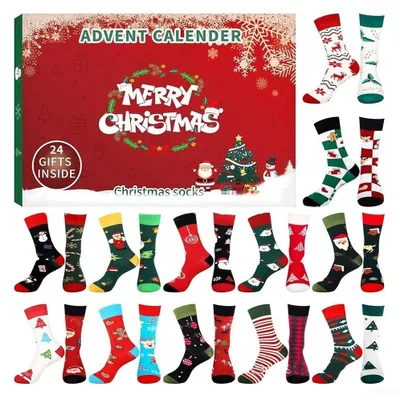 Image de Calendrier de l'Avent "Kerstsok" avec 24 chaussettes uniques