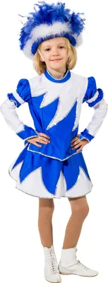 Produktbild von O5125-128 blau-weiß mit Silberborte Kinder-Mädchen Funkenkostüm 2tlg. Gr.128