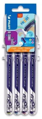 Produktbild von PILOT Fineliner FRIXION Evolutive Set 4er Etui hellgrün hellblau violett und rosa
