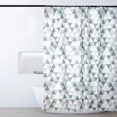 Produktbild von LIONMOOD Duschvorhang - Badewannen Vorhang inkl. Haken - PEVA - 180x200cm - Pattern-Dreieck