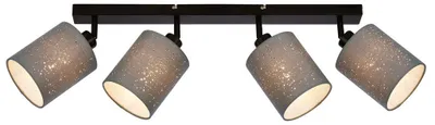 Immagine prodotto di Lampada da soffitto effetto glitterato 4xE27 25 W grigio-nero metallo-tessuto Briloner