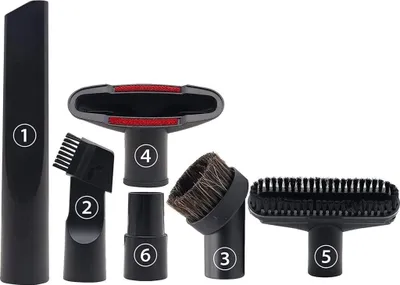 Produktbild von 6-teiliges Set Staubsauger Düsen – Aufsätze für 32mm/35mm Staubsauger, Universal Bürstenaufsätze