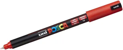 Obrázek produktu pro POSCA uni PC-1MR, 1 kusů, Červená, Kuličkový hrot, Černá, Červená, 0,7 mm, Inkoust na vodní bázi