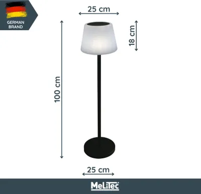 A floor lamp with dimensions indicated by measurement lines and text.