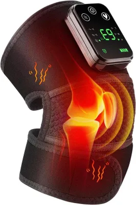 Produktbild von Elektrisches Knienetz, drahtloses Oslaadbares Wärmebeutel für Schmerzlinderung an Knie-, Schulter- und Ellbogengelenken, Wärmebandage für Arthritis mit Massagefunktion