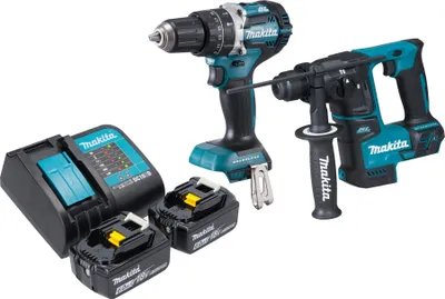 Obrázok produktu pre Akumulátorová kombinovaná súprava Makita DLX 2278 SG + príklepová vŕtačka DHP 484 54 Nm + vŕtacie kladivo DHR 171 1,2 J + 2x akumulátor 6,0 Ah + nabíjačka