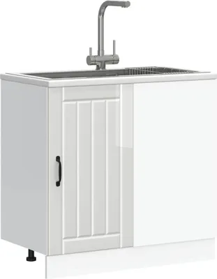 Produktbild von Möbel Küchenunterschrank „Lucca“ Hochglanz-Weiß Holzwerkstoff - Küchenschränke &48688