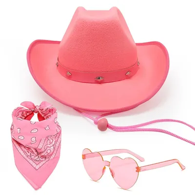 Productafbeelding van Verstelbare Roze Cowboyhoed voor Dames met Accessoires