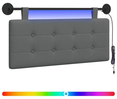 Produktbild von Hängendes Kopfteil Mit LED Licht Dunkelgrau Stoff