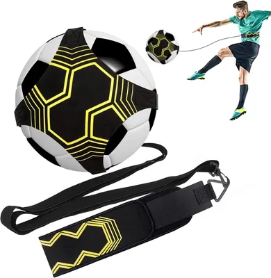 Produktbild von Fußball Kick Trainer, Solo Kinder Fussball Trainingszubehör Freihändiger Fußballtraining mit Verstellbarem Taillengürtel für Kinder Erwachsene