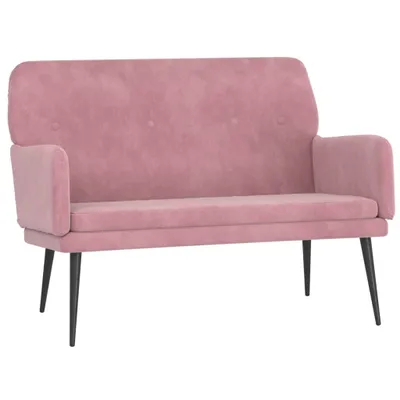 Zdjęcie produktu dla Ławka, Różowa, 108X79X79 Cm, Tapicerowana Aksamitem Lumarko! Lumarko!