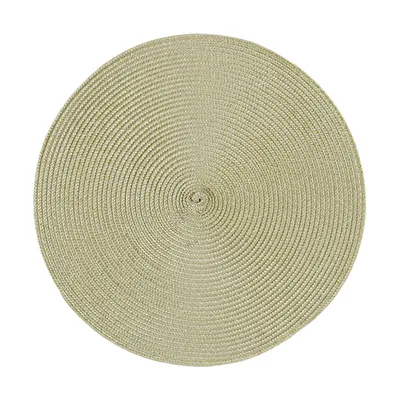 Produktbild von Tischset 4er Set Natur rund 35 cm Ø Platzset abwaschbar Platzdeckchen geflochtene Optik