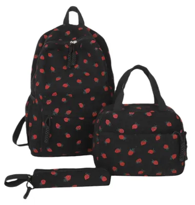 Imagen del producto de Mochila escolar adorable para niñas, que incluye una lonchera y un estuche para lápices
