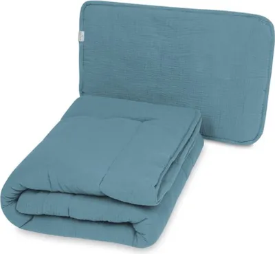 Immagine prodotto di Trapunta e cuscino in mussola 135x100+40x60 cm Verde / Baby Matex