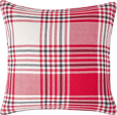 Produktbild von HOMESCAPES Baumwoll-Kissenbezug mit Schottenmuster in Rot, 45 x 45 cm