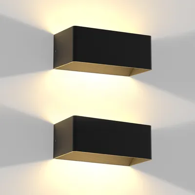 Produktbild von ZMH LED Wandleuchte 2ER Innen Schwarz Wandlampe Warmweiß Flurlampe IP20 5W Einstellbarer Lichtstrahl für Flur