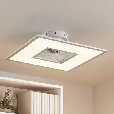 Produktbild von Lindby LED-Deckenventilator Romea, eckig, DC, leise, 60 cm