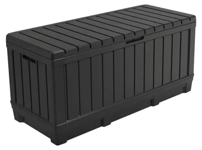Produktbild von Gartenbox 350L Auflagenbox mit Sitzfunktion, graphit, wetterfest, abschließbar