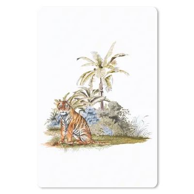 Produktbild von MuchoWow® Mauspad Mousepad Tiger - Pflanzen - Weiß 18x27 cm - Mousepads - Maus Mat - Pad - Mausunterlage