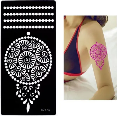 Produktbild von Henna Tattoo Schablone Airbrush Stencil Blume Ornamente