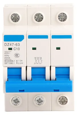 Obrázek produktu pro Jistič miniaturní, 400 V, 6/10/16/20 A, 3-pólový, řada DZ47-63 (10 A)