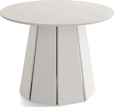 Produktbild von Runder Esstisch 100 cm Platzsparend für 4 Personen – Skandi Japandi Design Minimalistisch für Küche & Esszimmer in Kaschmir Grau-Beige