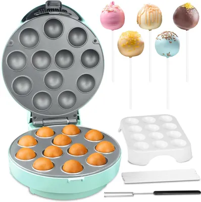 Productafbeelding van Cake Pop Maker - Snack Maker - Zelf Snacks Maken - Antiaanbaklaag - 12 Stuks - Aquamarijn