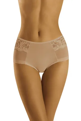 Produktbild von Wolbar dame slip unterhose spitze tülll netz unterwäsche wb431, beige, xl