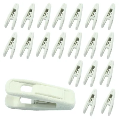 Produktbild von 60 Stück  Samt-Kleiderbügel-Clips – Elfenbeinfarben
