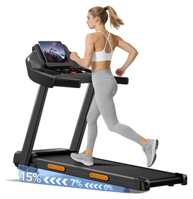 Produktbild von Klappbares Laufband, verstellbare Steigung, 15% Steigung & max. 12 km/h, 12 voreingestellte Programme, 180 kg Tragfähigkeit, SF20