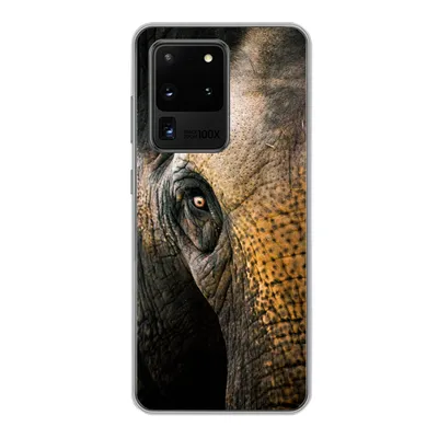 Produktbild von MuchoWow® Handyhülle Schutzhülle Hülle für Samsung Galaxy S20 Ultra Elefant - Nahaufnahme - Tiere - Natur Silikon Softcase Handy Hülle - Karteninhaber