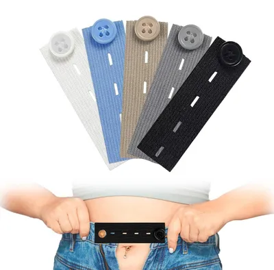 6er-Set elastische Hosenverlängerungen mit Knöpfen, Taillenverlängerung