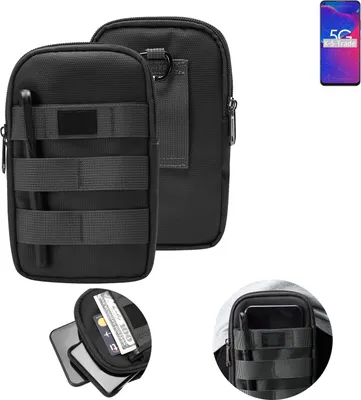 Produktbild von K-S-Trade Holster Gürtel Tasche kompatibel mit ZTE Axon 11 SE Handy Tasche Schutz Hülle dunkel-grau viele Fächer, 1x
